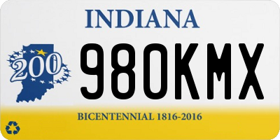 IN license plate 980KMX