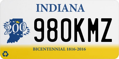 IN license plate 980KMZ
