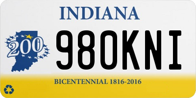 IN license plate 980KNI