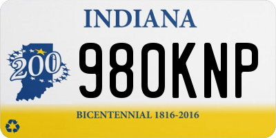 IN license plate 980KNP