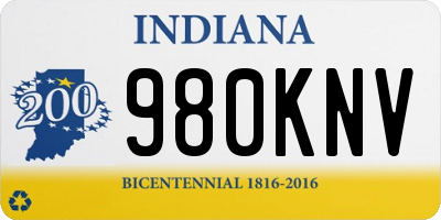 IN license plate 980KNV
