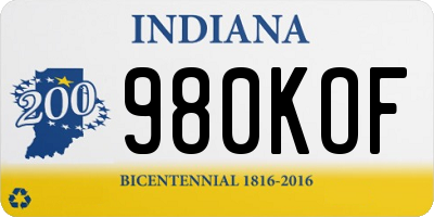 IN license plate 980KOF