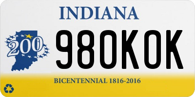 IN license plate 980KOK