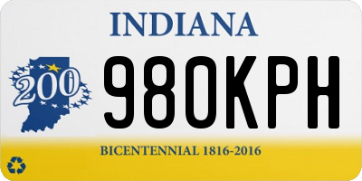 IN license plate 980KPH