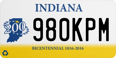 IN license plate 980KPM
