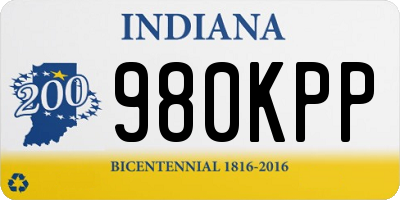 IN license plate 980KPP