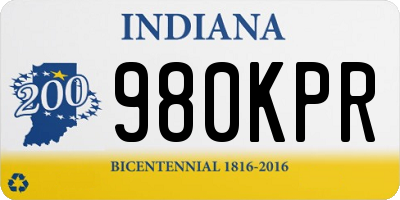 IN license plate 980KPR