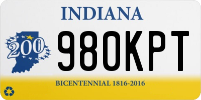 IN license plate 980KPT
