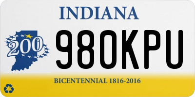 IN license plate 980KPU