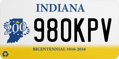 IN license plate 980KPV