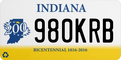 IN license plate 980KRB