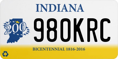 IN license plate 980KRC