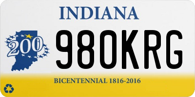 IN license plate 980KRG