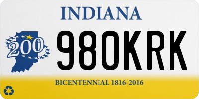 IN license plate 980KRK