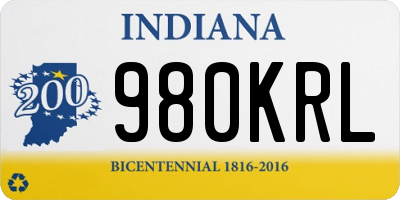 IN license plate 980KRL