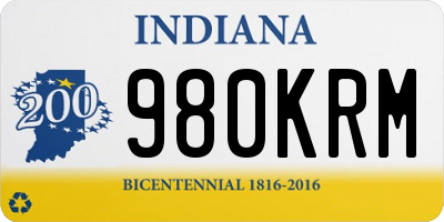 IN license plate 980KRM
