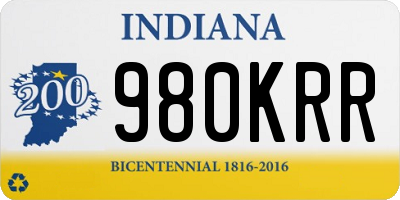 IN license plate 980KRR