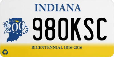IN license plate 980KSC