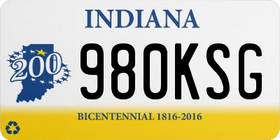 IN license plate 980KSG