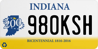 IN license plate 980KSH