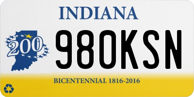 IN license plate 980KSN