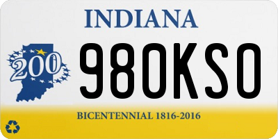 IN license plate 980KSO