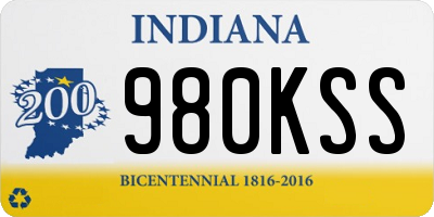 IN license plate 980KSS