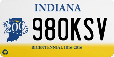 IN license plate 980KSV