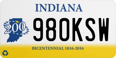 IN license plate 980KSW