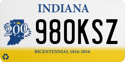 IN license plate 980KSZ