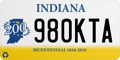 IN license plate 980KTA