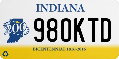 IN license plate 980KTD