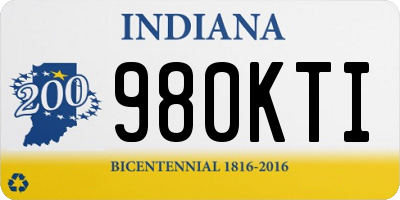 IN license plate 980KTI