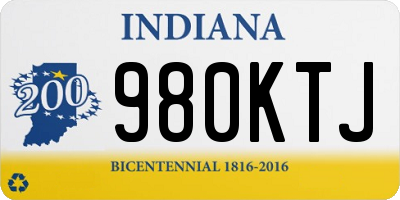 IN license plate 980KTJ