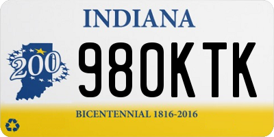 IN license plate 980KTK