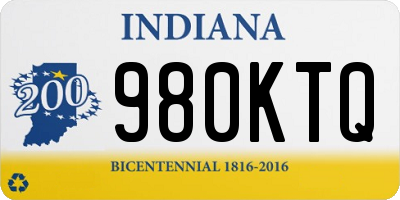 IN license plate 980KTQ