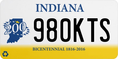 IN license plate 980KTS