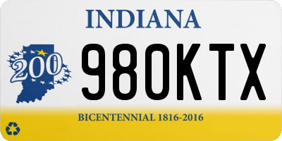 IN license plate 980KTX