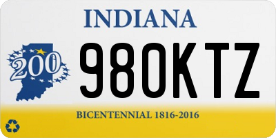 IN license plate 980KTZ