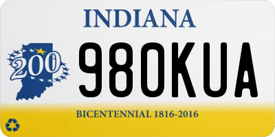 IN license plate 980KUA