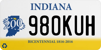 IN license plate 980KUH