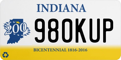 IN license plate 980KUP