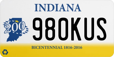 IN license plate 980KUS