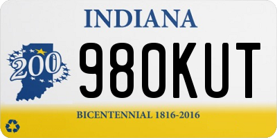IN license plate 980KUT