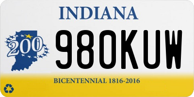 IN license plate 980KUW