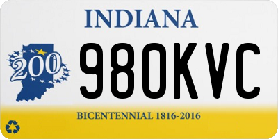 IN license plate 980KVC