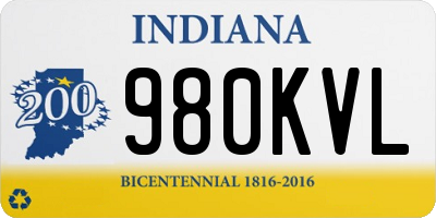 IN license plate 980KVL