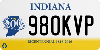 IN license plate 980KVP