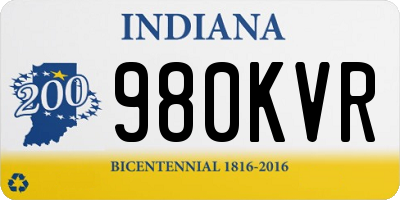 IN license plate 980KVR