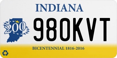 IN license plate 980KVT